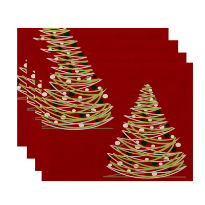 Ensemble de napperon arbre de Noël 4 pièces
