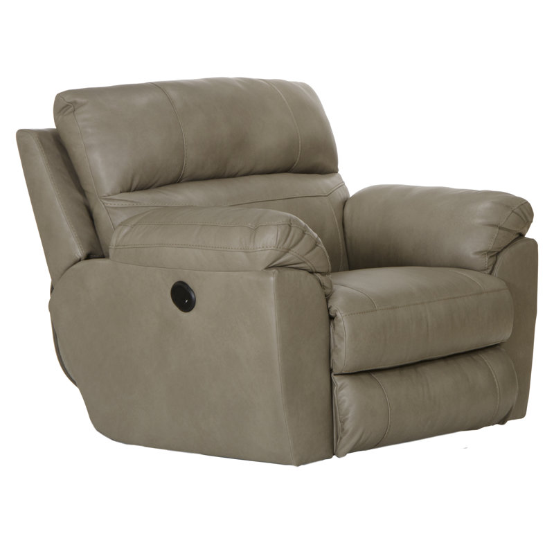Fauteuil inclinable standard en cuir Alonii, Cuir beige assorti, Électrique