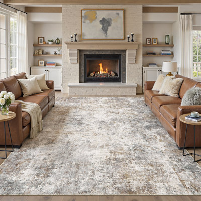 Machine Washable Area Rugs Modern Abstract Rugs Ultra Soft Indoor Floor Mat for Dining Room Low Pile Carpet with Non Slip Backing