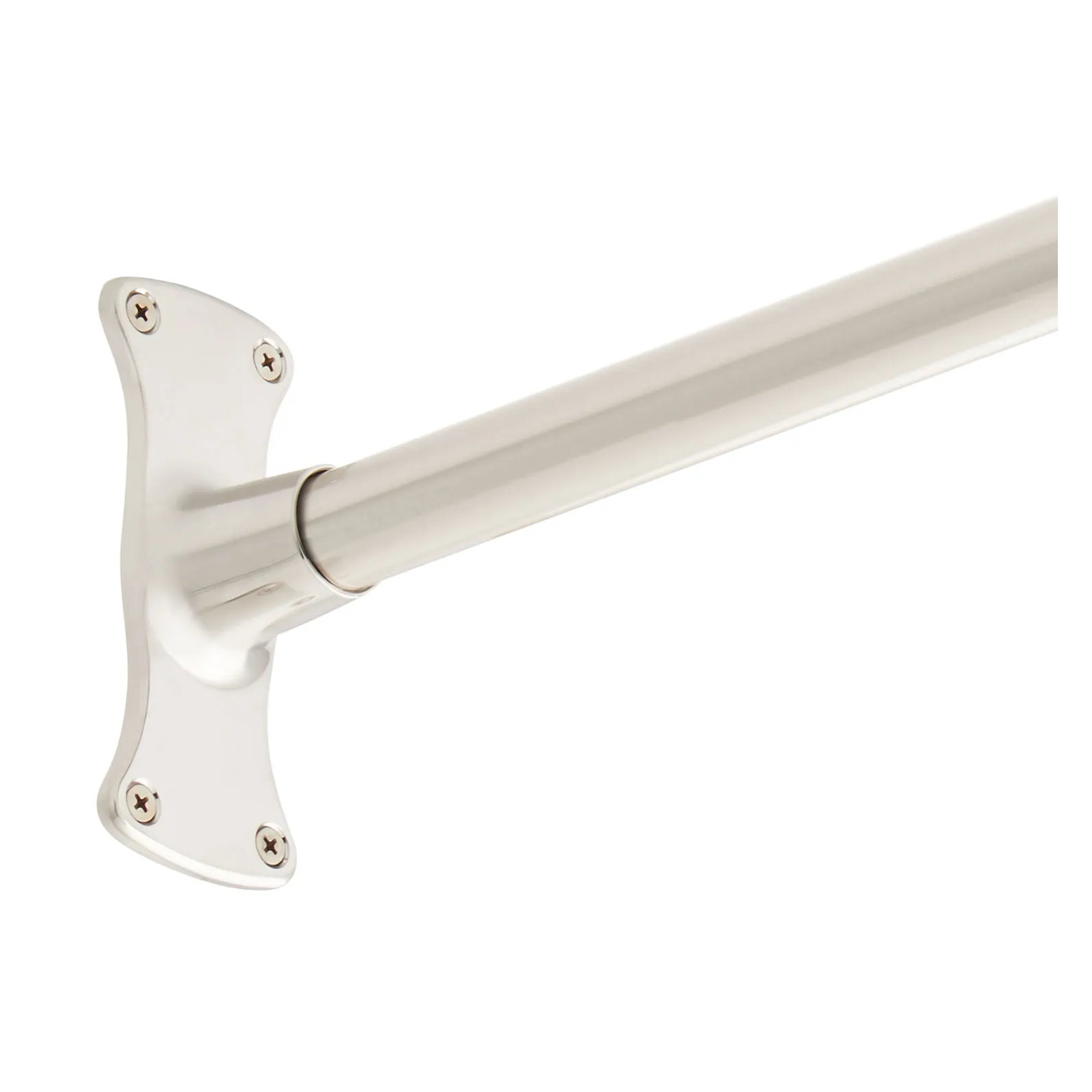 72" Brass Straight Shower Curtain Rod, Brushed Nickel