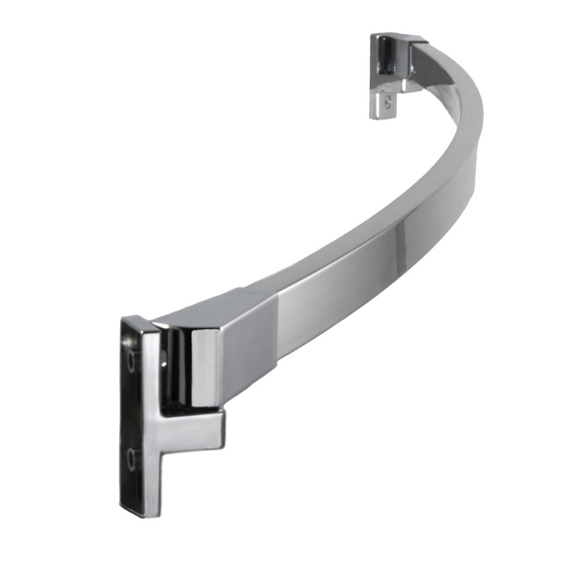 Adjustable Polished Chrome Curved Stainless Steel Shower Rod
