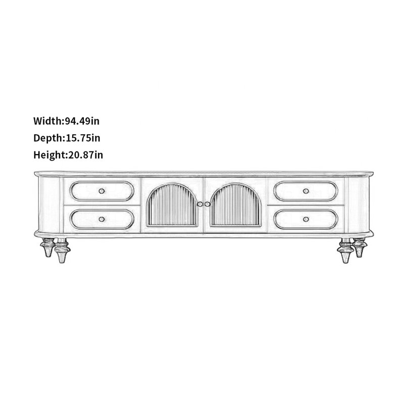 Meuble télé Creative Creative, Brun noisette, H 20,87 po x L 94,49 po x l 15,75 po