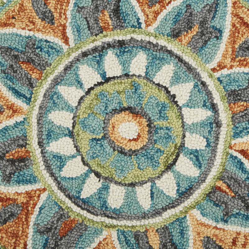 Tapis oriental en laine touffeté à la main Arla, Rond 4 pi