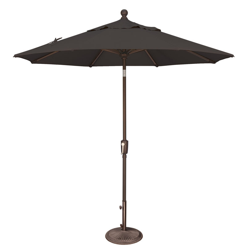 Parasol de marché 90 po Bigsby, 96" H x 90" W x 90" D, Semelle noire, Noir