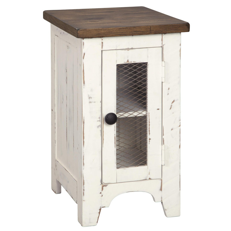 Danira Solid Wood Top End Table, White