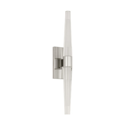 Sean Lavin Lassell 2-light single short wall sconce in polished nickel finish with crystal shades