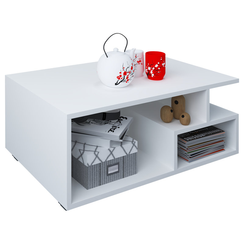 Razny Coffee Table with Storage, White