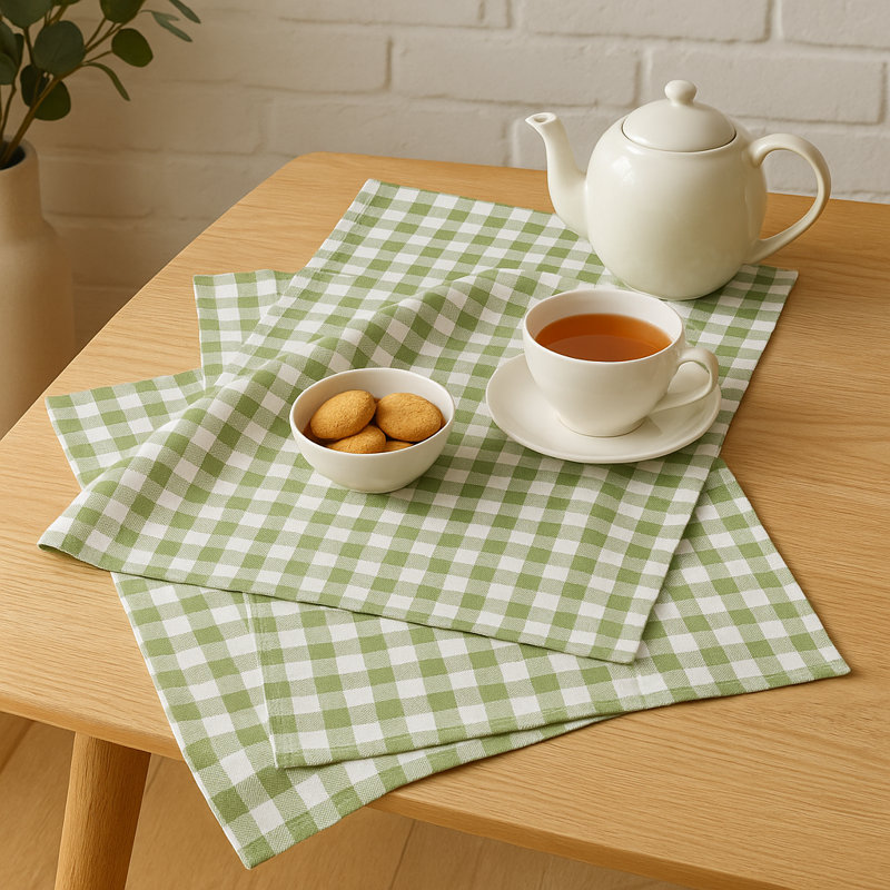 Cotton Waffle Tea Towel Kitchen Towel, Green