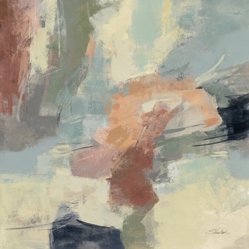 «Farm Field» par Silvia Vassileva, peinture, H 36 po x l 36 po, Toile tendue