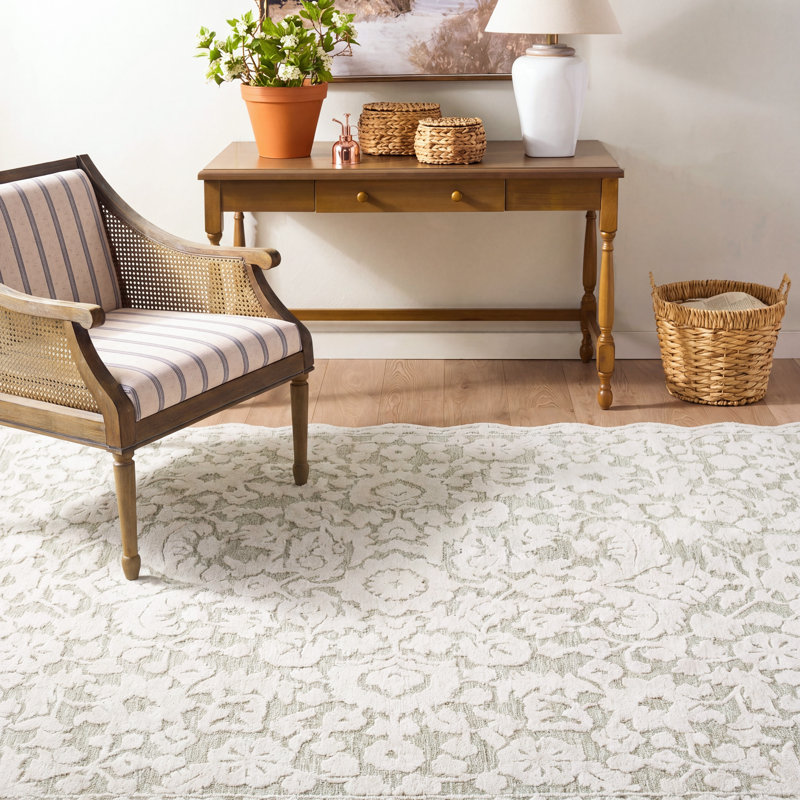 Martha Stewart 4980 touffetée à la main 80% laine; Tapis oriental 20% coton, Rectangle 8 pi 0 po x 10 pi 0 po