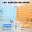 Bladeless Tower Fan & Heater, 2-in-1 Space Heater with Remote Control, 80° Oscillation, Quiet Cooling & Heating with 9H Timer