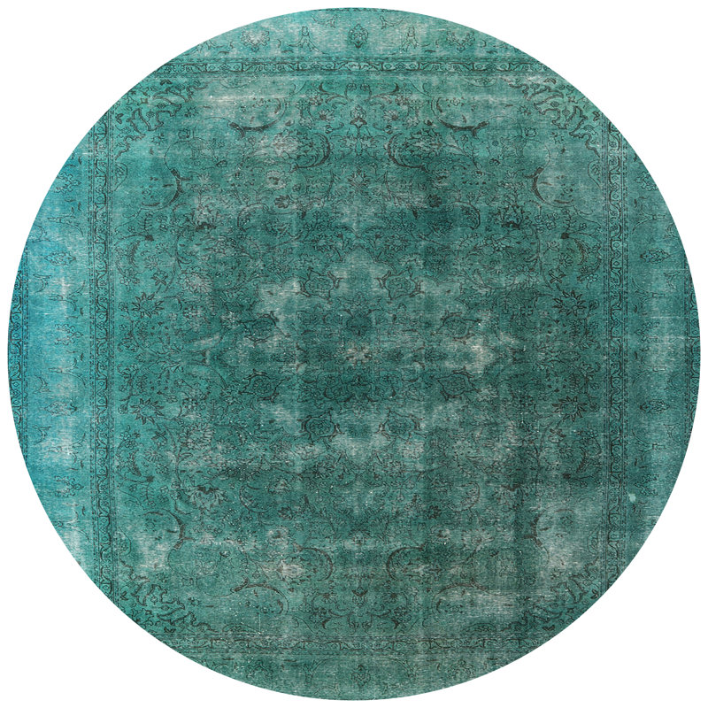 Tapis oriental bleu, Rond 7 pi