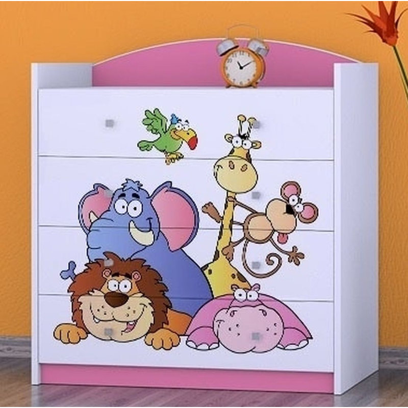 Newlon Kids 4 - Drawer Chest, Pink
