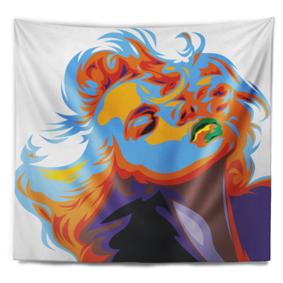 Tapisserie d'art de fille blonde de vecteur