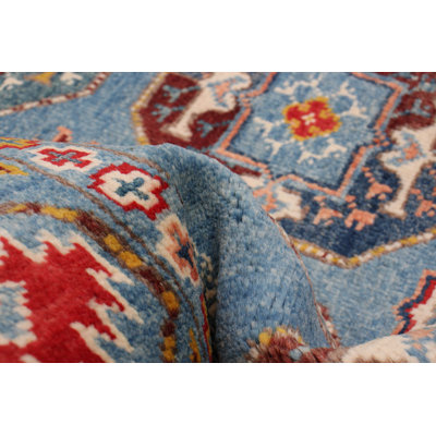 Tapis bleu d'Uzbek Ghazni 3 pi 10 po x 6 pi 0 po