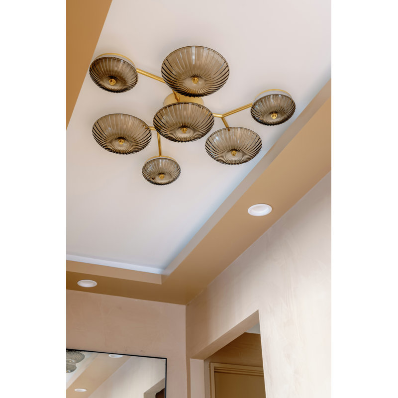 Birmingham Flush Mount in Vintage Polished Brass, 46 W