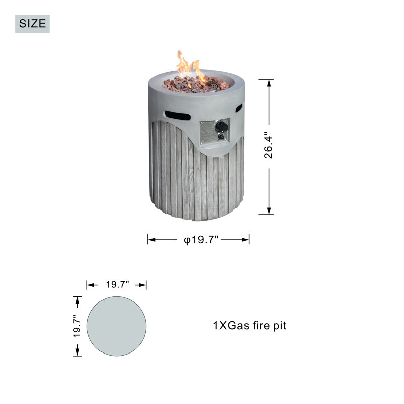 Foyer d'extérieur au propane en fonte H 26,4 po Camariyah