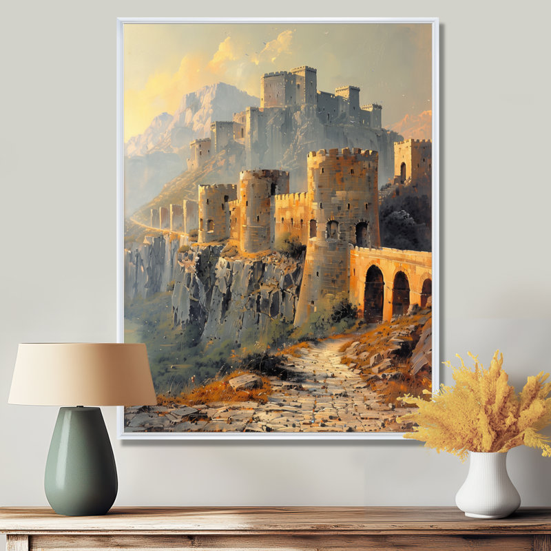Ancienne citadelle de l'empire de Babylone, impression d'art mural, Toile encadrée flottée blanche