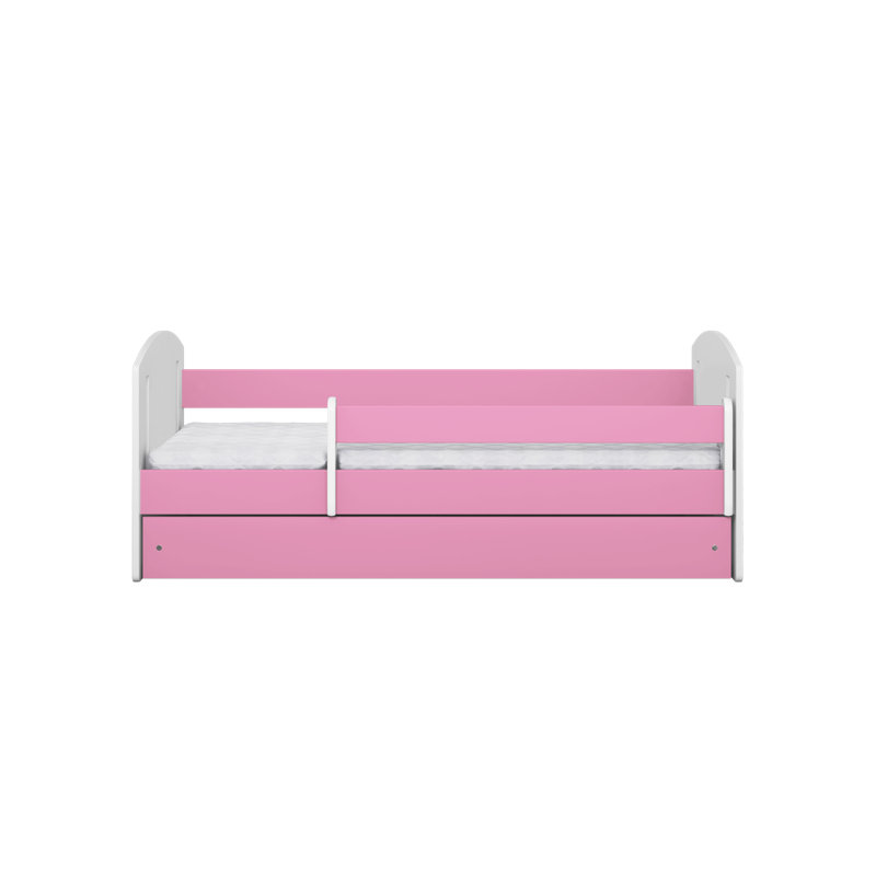Hermes Drawer Convertible Bed and Mattress, European Toddler (80 x 160 cm), Pink