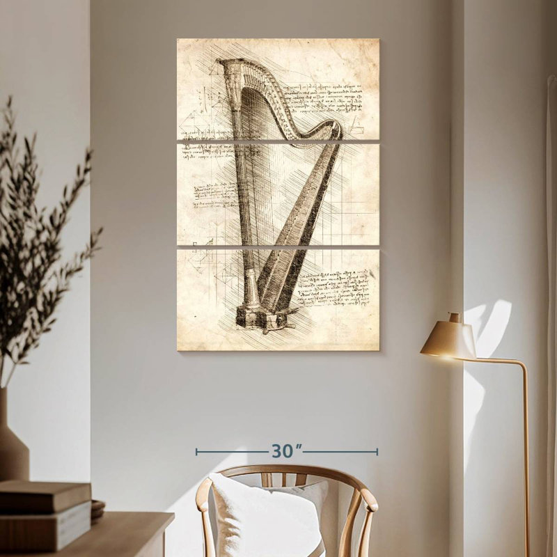 Abarca Old Harp, 65" H x 42" W
