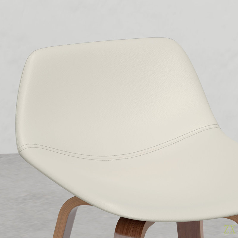 Tabouret à hauteur de comptoir / bar Harvard (ensemble de 2), Siège blanc / cadre brun