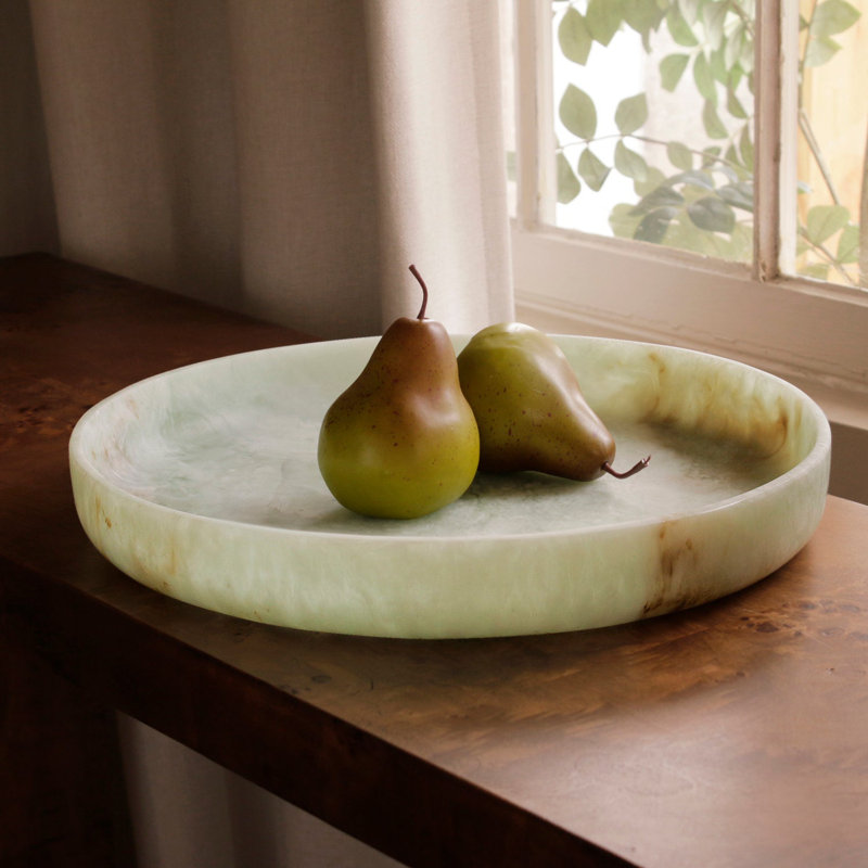 RESIN Giada Round Tray (Jade Swirl)