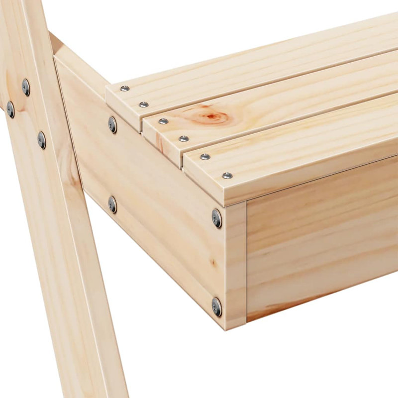 Vidaxl Picnic Table Natural Solid Pine Wood Medium, 20.5" H x 39.2" W x 41.3" D