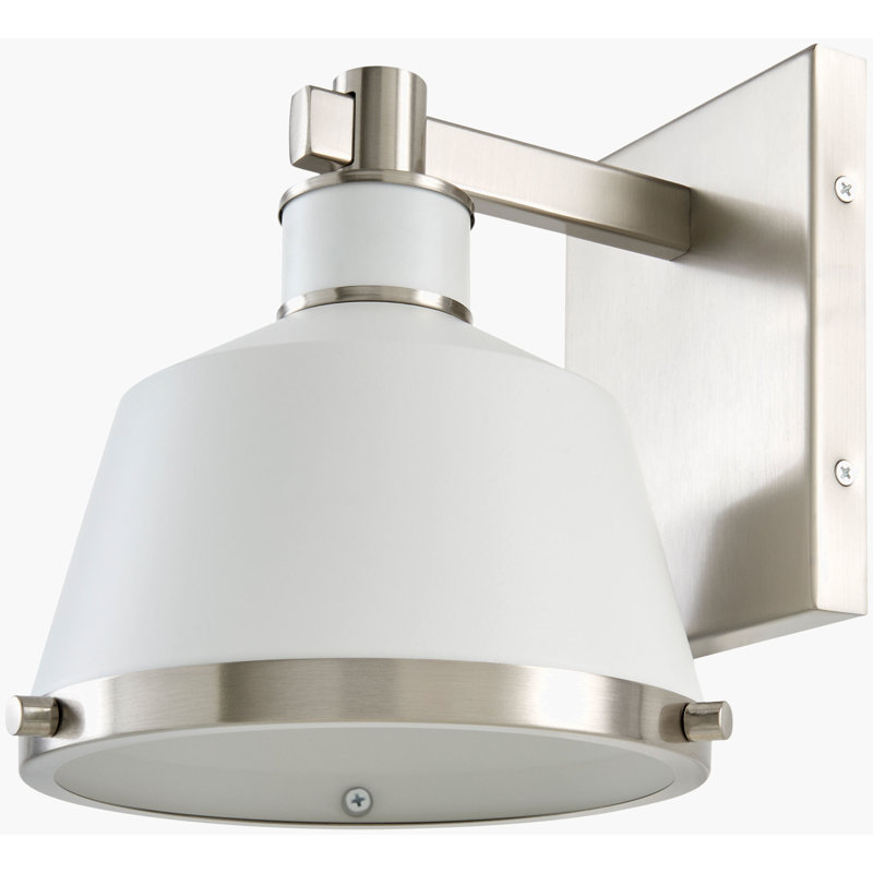 Krystofer Armed Sconce, White/Silver
