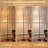  68.5" Standing Floor Lamp Brown white plaid check seamless patten Tartan autumn plaid Dimmable Metal Pole Lamp with Linen Lampshade LED Bulb Included