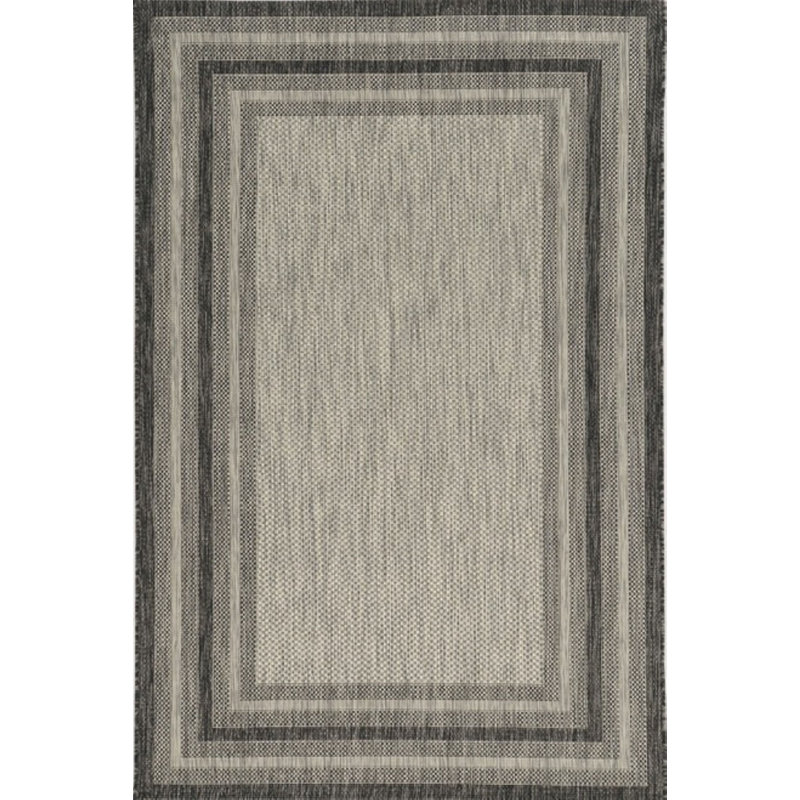 Tapis décoratif d'extérieur 3 pi x 4 pi gris tissé à la machine