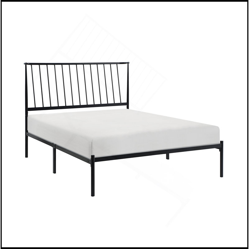 Mobilier de chambre à coucher 1pc, Lit double, Noir, noir, noir, noir