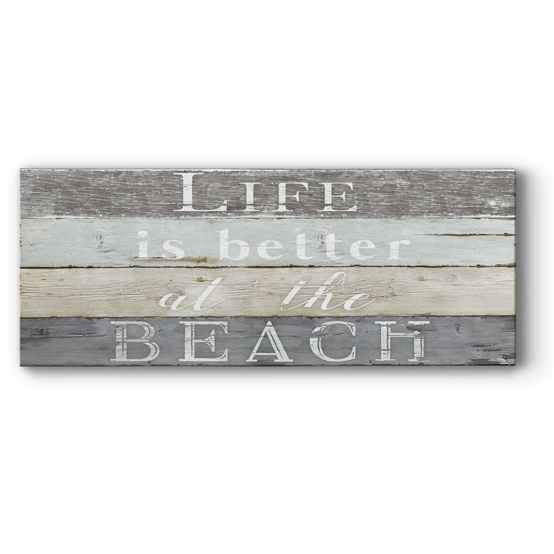 «Life Better Beach», toile tendue avec châssis, H 12 po x l 30 po x P 1,5 po