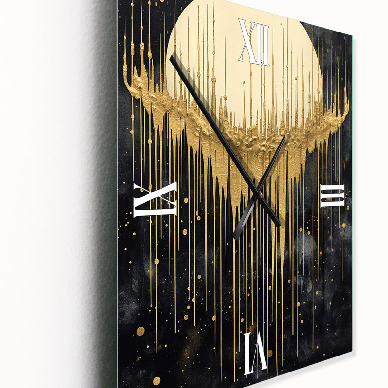 Gold Sun Abstractions II - Horloges murales abstraites, Grand
