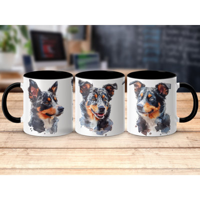 11oz Watercolour Australian Shepherd Design Coffee Mug