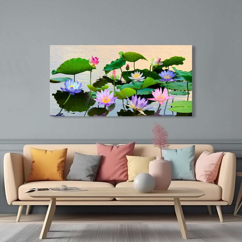 Flowered Pond by Teo Rizzardi - Wrapped Canvas Print, 35cm H x 70cm W