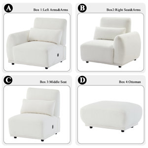 Modular Sectional Sofa Involves 4 Packages