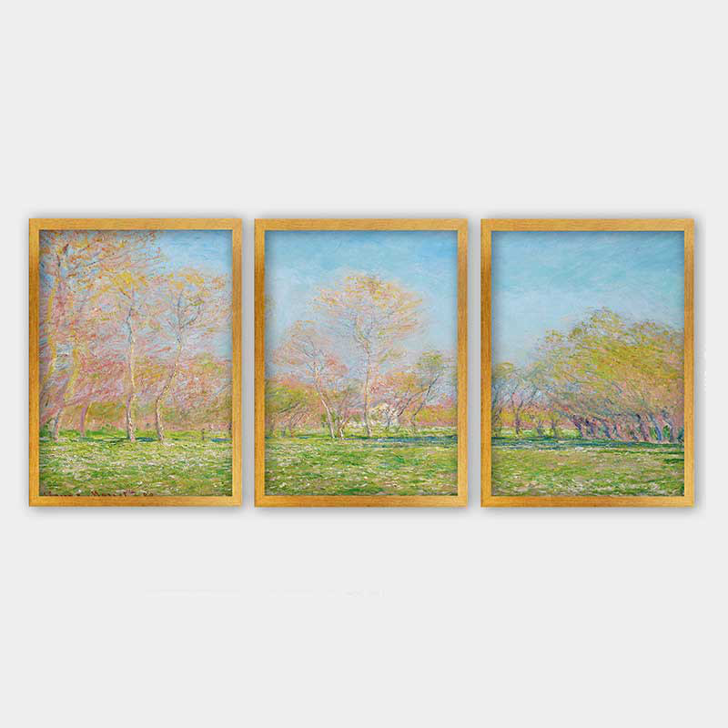 Ensemble de 3 peintures élégantes encadrées décoratives, 13,8 x 17,7 pouces chacune | 100% bois avec cadre 100% polystyrène (épaisseur: 0,8 pouce) | Impression numérique UV, parfaite pour le salon et la décoration intérieure