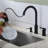 3-Hole Pull Down Kitchen Faucet With Soap Dispenser And Unique Individual Handle-105271501