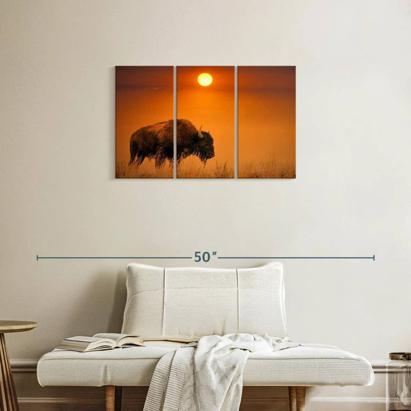 Brampt Bison Sunrise, 20" H x 33" W