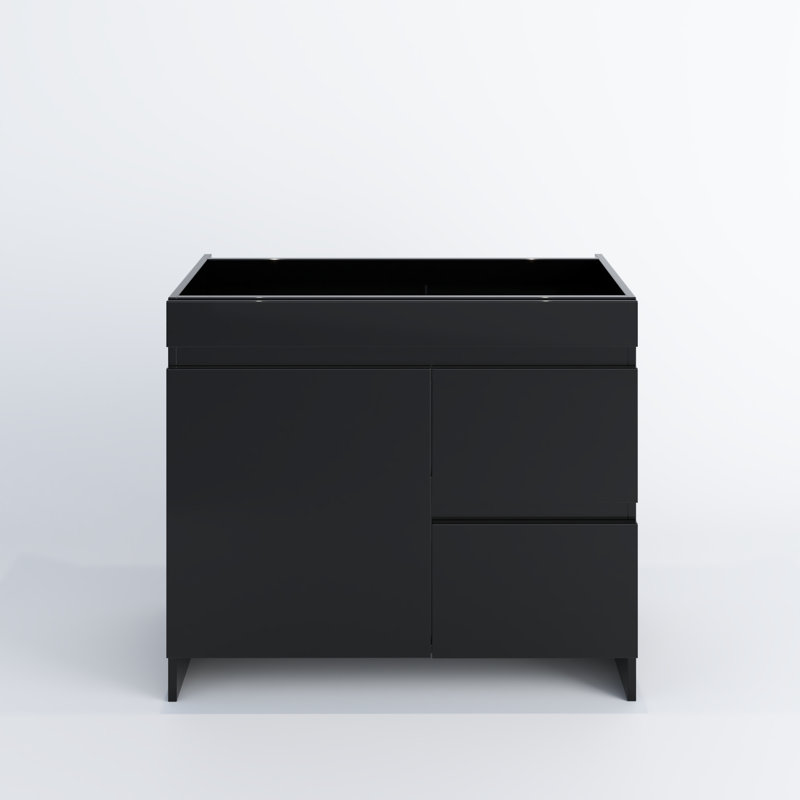 Cinnamon 36'' Single Bathroom Vanity Base Only, Glossy Black