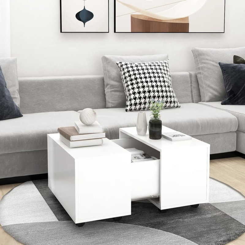 Coffee Table End Table Sofa Table Living Room Furniture Engineered Wood, White