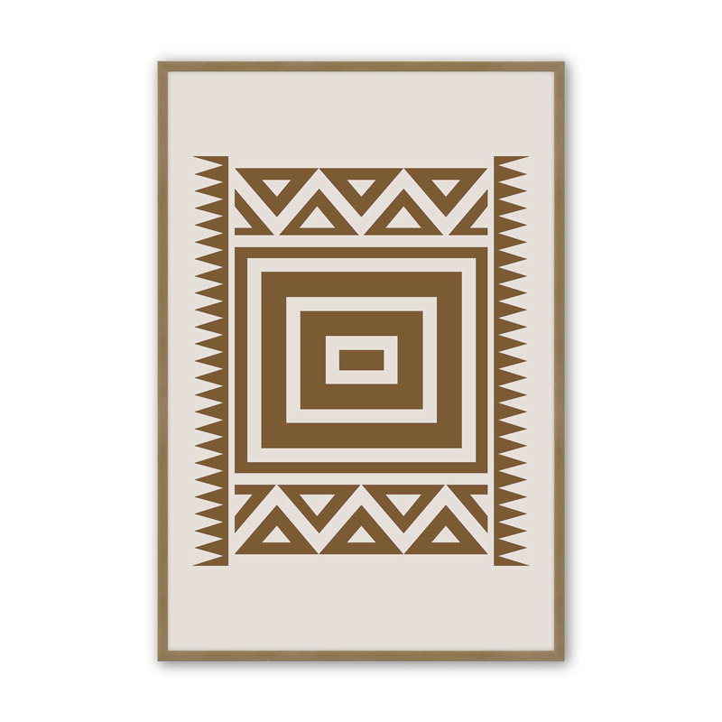 Motif tribal moderne II, H 15,25 po x l 12,25 po, Or brossé