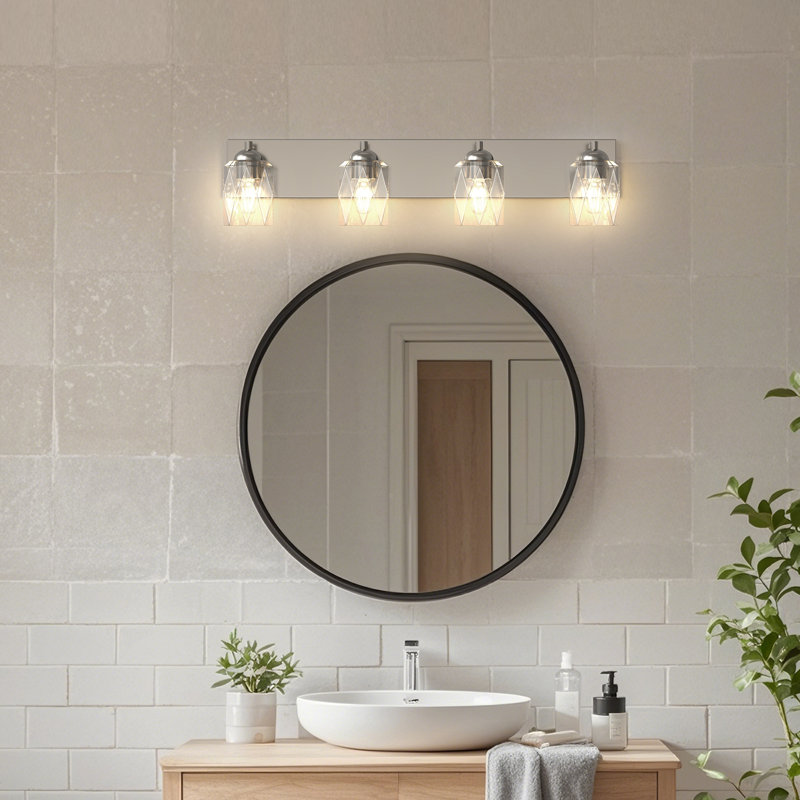 4 - Light Dimmable Vanity Light, Polished Nickel, 4 Lights