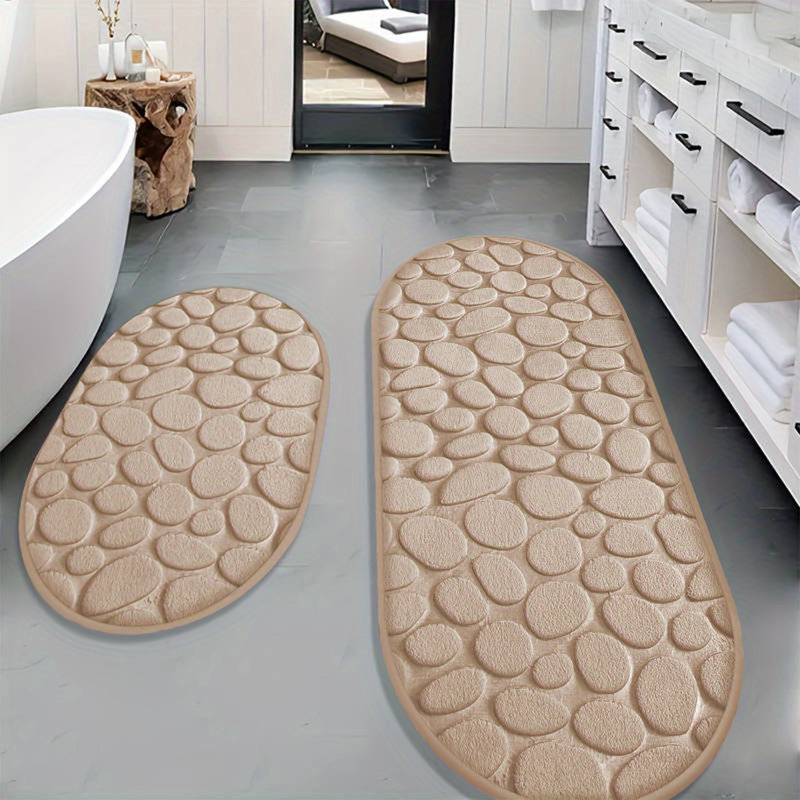 Ensembles de tapis de salle de bain 2 pièces Tapis de salle de bain super absorbant, sec et antidérapant Tapis de douche pour devant de baignoire