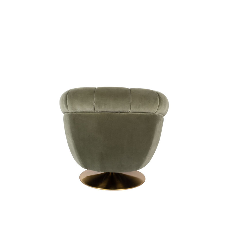 Member Swivel Lounge Chair, Green Cotton Blend