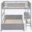 Lit double superposé au dessus d'un lit double avec bureau, gris (ANCIEN SKU: LT001006AAE)-1414277704