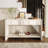 55.12" Wood Distressed Pattern Console Table Sofa Table With Two Drawers And Bottom Shelf Easy Assembly-1803928632
