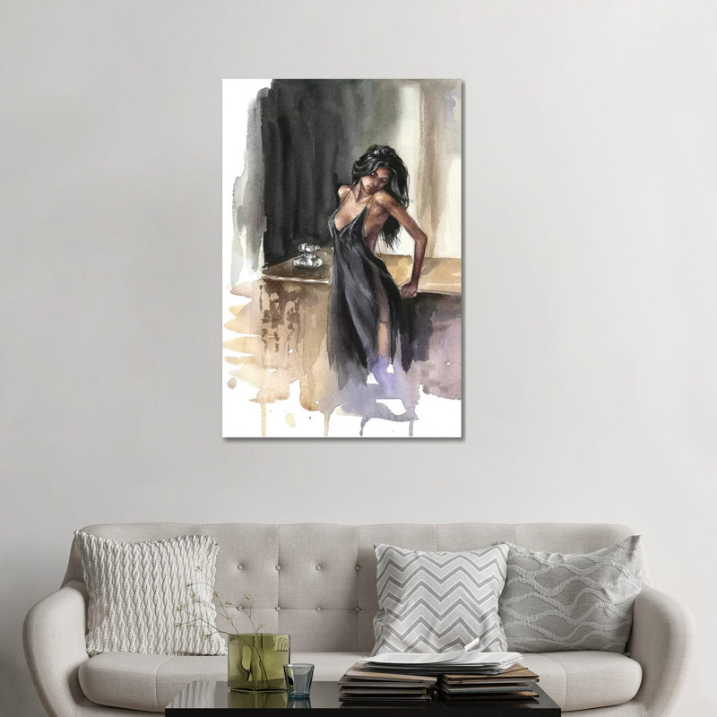 Dame - Estampe numérique sur toile tendue avec châssis, H 48 po x l 32 po