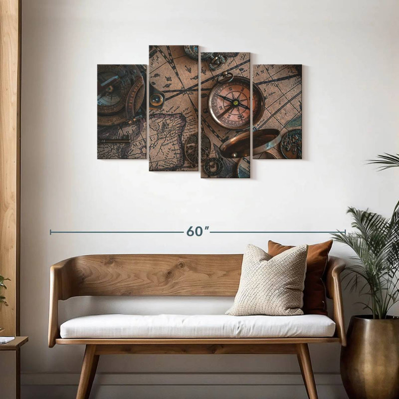 Aletra Map Compass, 27" H x 43" W