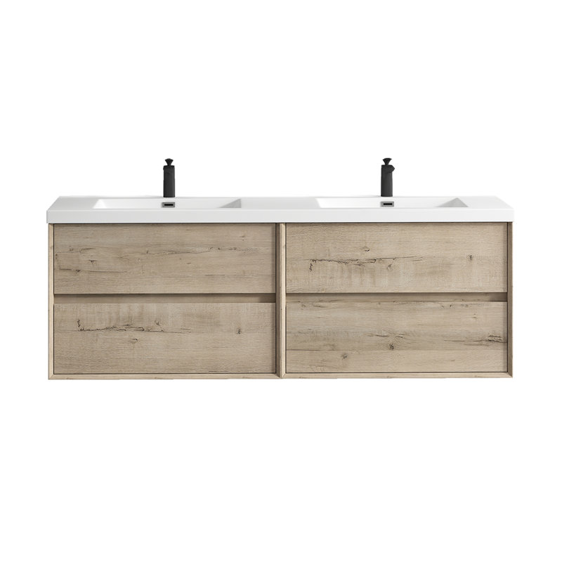 Ensemble de meuble-lavabo double 72 po Stoltenberg, Chêne clair